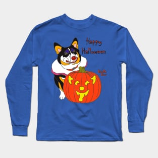 Bookie Boo the Corgi Clown - Happy Halloween Long Sleeve T-Shirt